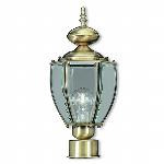 Livex
2009-01
1 Light Antique Brass Post-Top Lantern Clear Beveled Glass Antique Brass